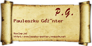 Pauleszku Günter névjegykártya